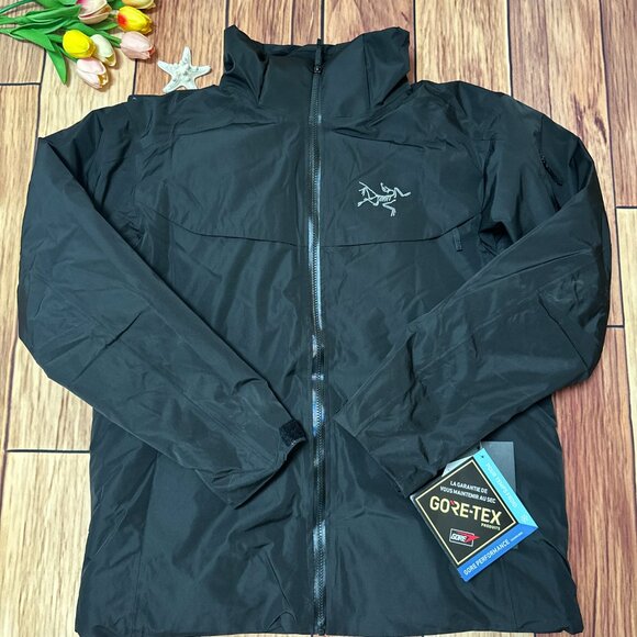 Men's Goose Down Arcteryx Logo Waterproof Warm Hooded Ski Down Jacket Size L - Picture 9 of 10